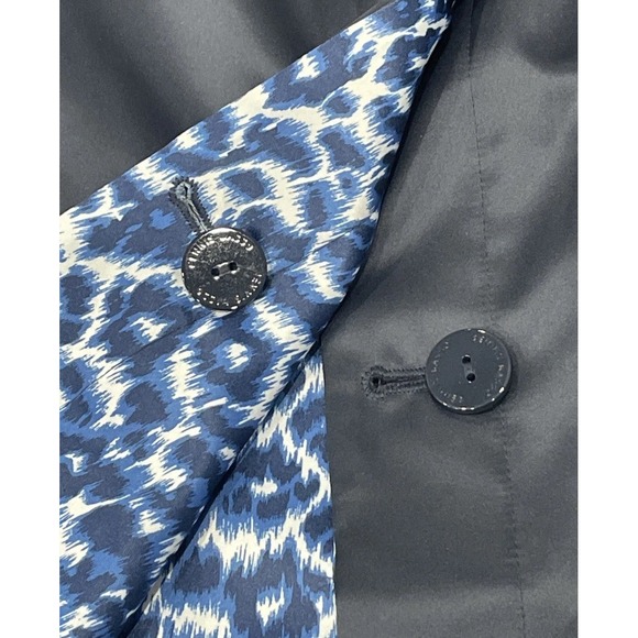 Dennis Basso Trench Coat Rain Jacket Navy Leopard Reversible Womens 3X NWT - Picture 10 of 10